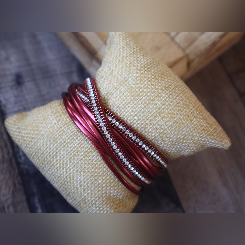 Red Layered Wrap Bracelet 16$